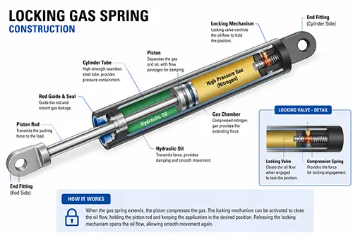 locking gas spring construction