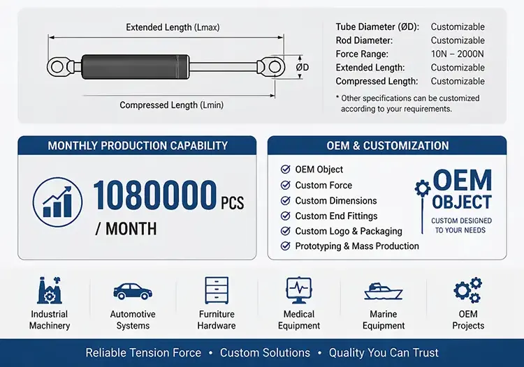 tension gas spring product detail 2