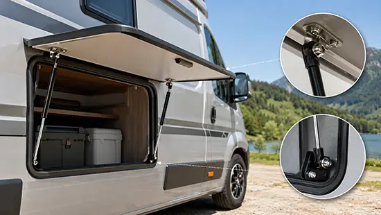 gas springs for Recreational vehicle panels