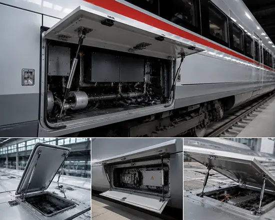 gas springs for Train access hatches